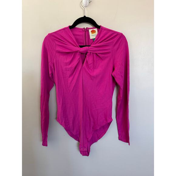 NWOT FARM Rio Long Sleeve Bodysuit in Pink SZ M - Picture 6 of 7
